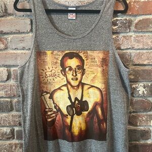 Gray Tank Top with Graphic Print